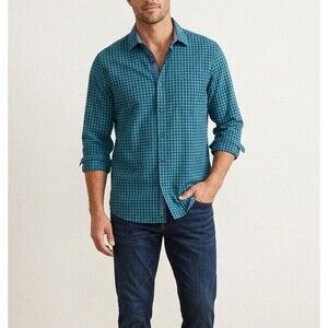 Tommy Bahama Casual Button Down Shirt Blue Plaid Checks Sz L Maid In Peru Cotton